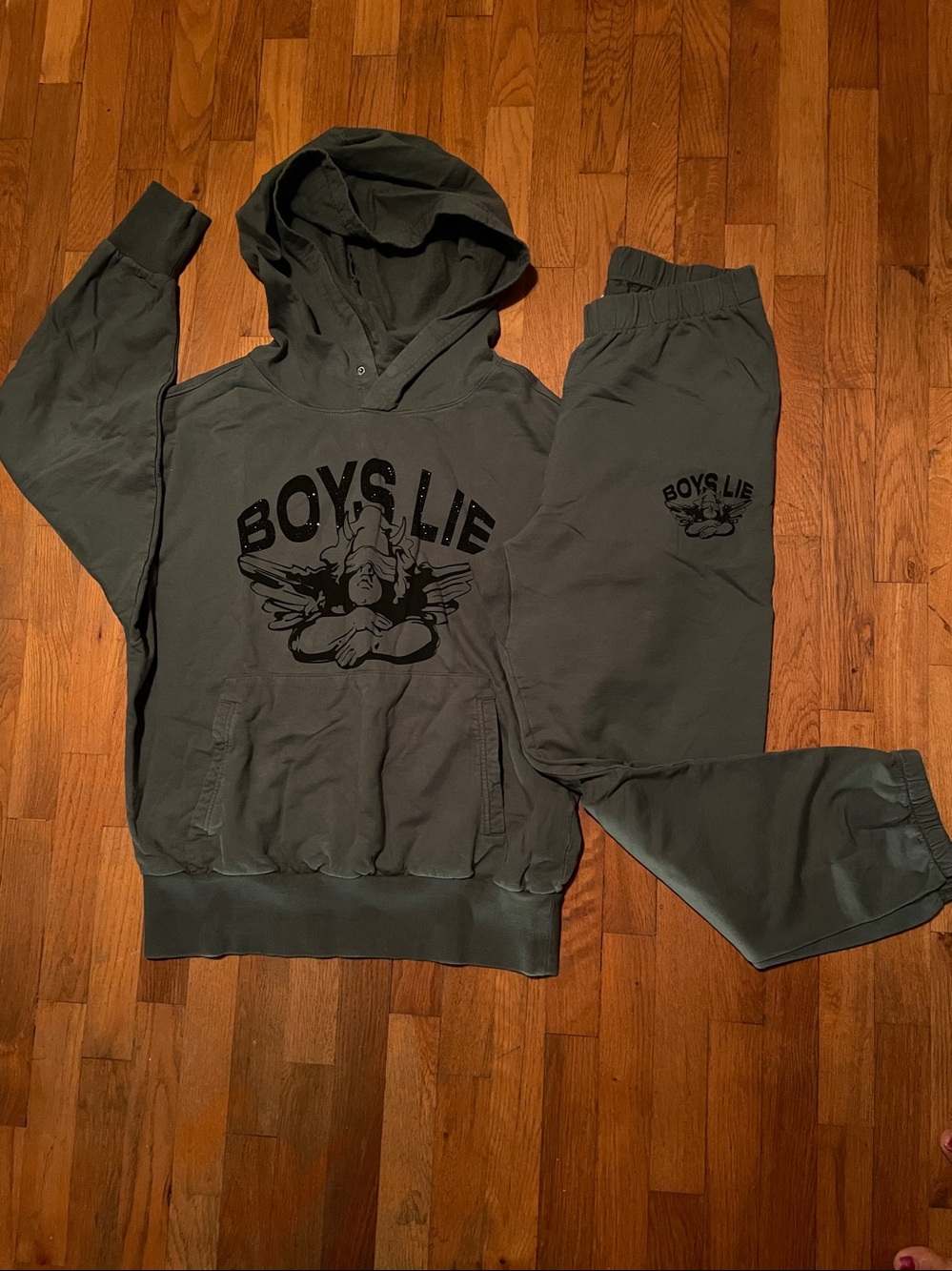Boys Lie Olive Green Hoodie & Jogger Set